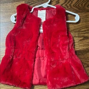 Red Faux Fur Vest for Kids